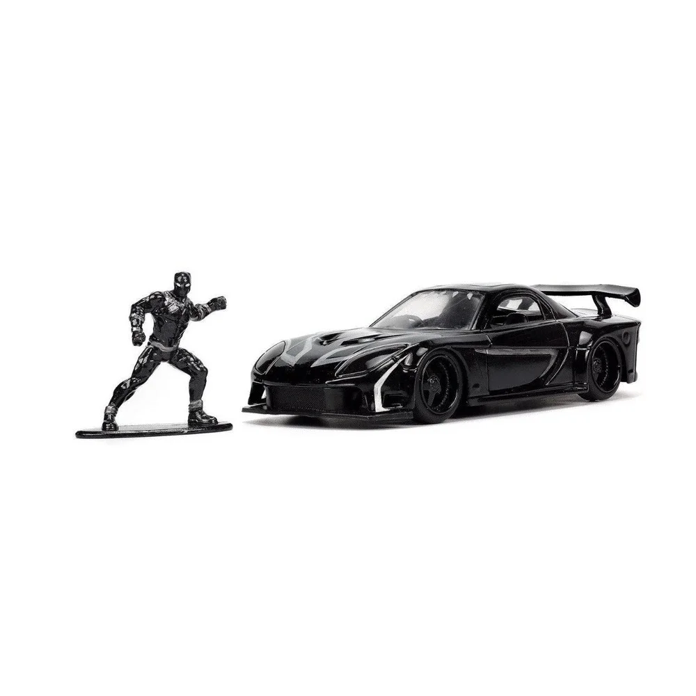 Marvel Avengers 1995 Mazda RX-7 with Black Panther Jada 33078 Diecast 1:32 New!